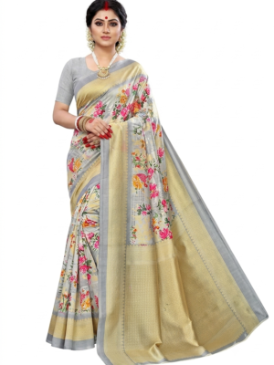 grey_saree Women’s Art Silk Saree