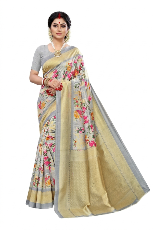 grey_saree Women’s Art Silk Saree